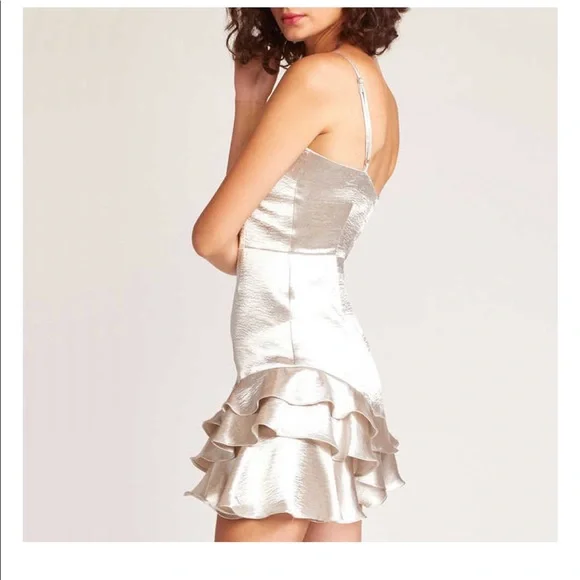 bb dakota silver dress BB Dakota Grey Sequin Chiffon Cocktail or Semi Formal Dress Size 0